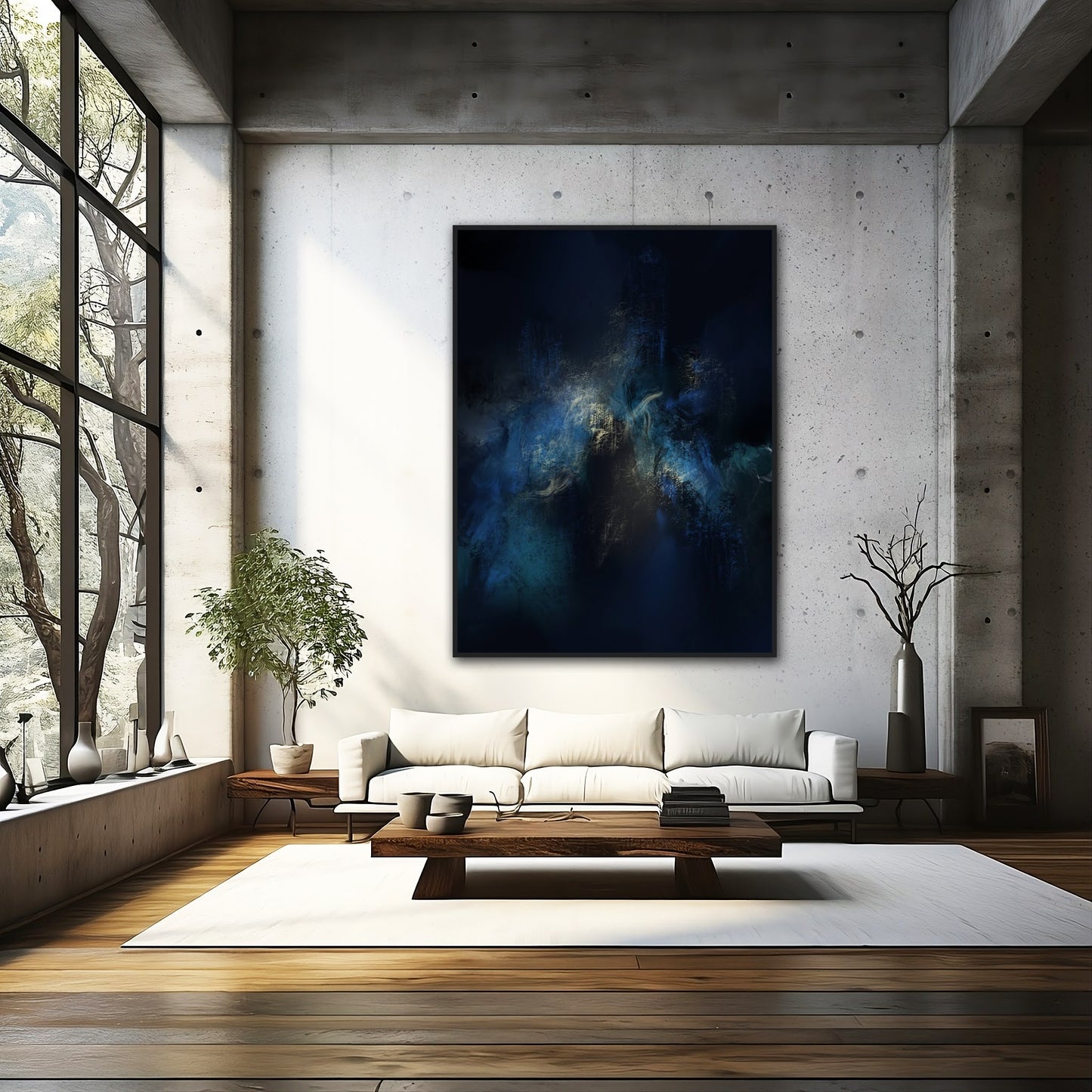 Luxury abstract painting with dreamy cosmic textures | interiors by design wall art | contemporary industrial interior design